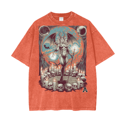 Aonaran Graphic Acid Wash Oversize T-Shirt