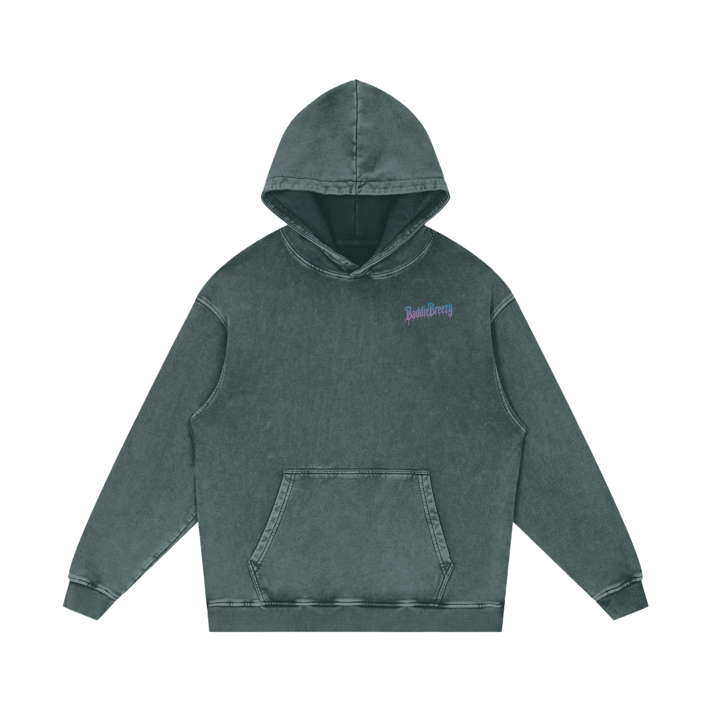 BaddieBreezy Acid Wash Oversize Hoodie