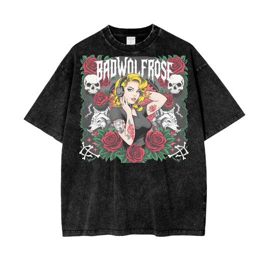 BadWolfRose Oversize Snow Washed T-Shirt