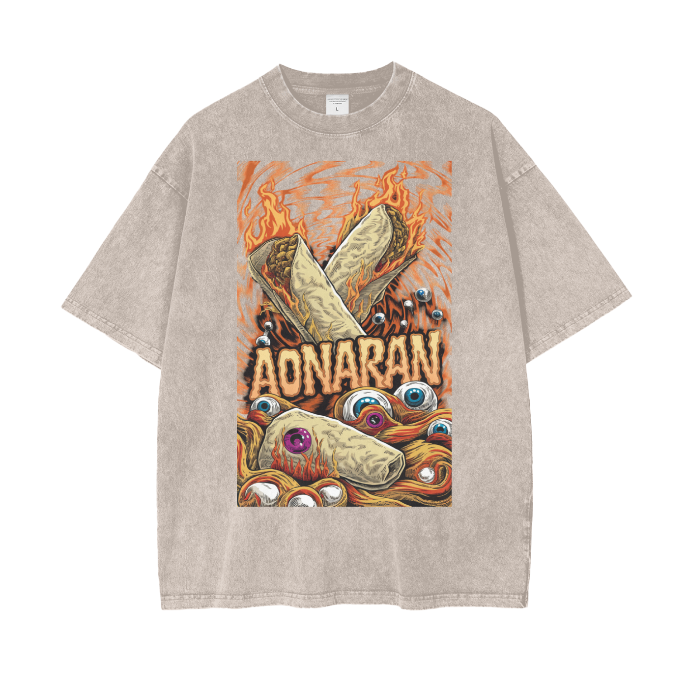 Aonaran Graphic Acid Wash Oversize T-Shirt