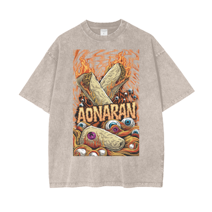 Aonaran Graphic Acid Wash Oversize T-Shirt