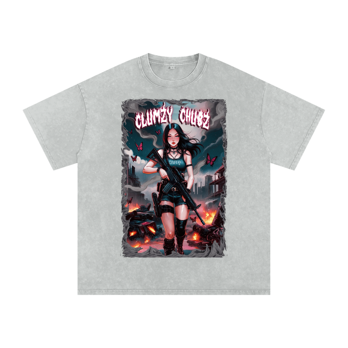 Clumzy Chubz Acid Wash Oversize T-Shirt