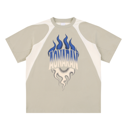 Aonaran Varsity Contrast Panel Cotton T-Shirt