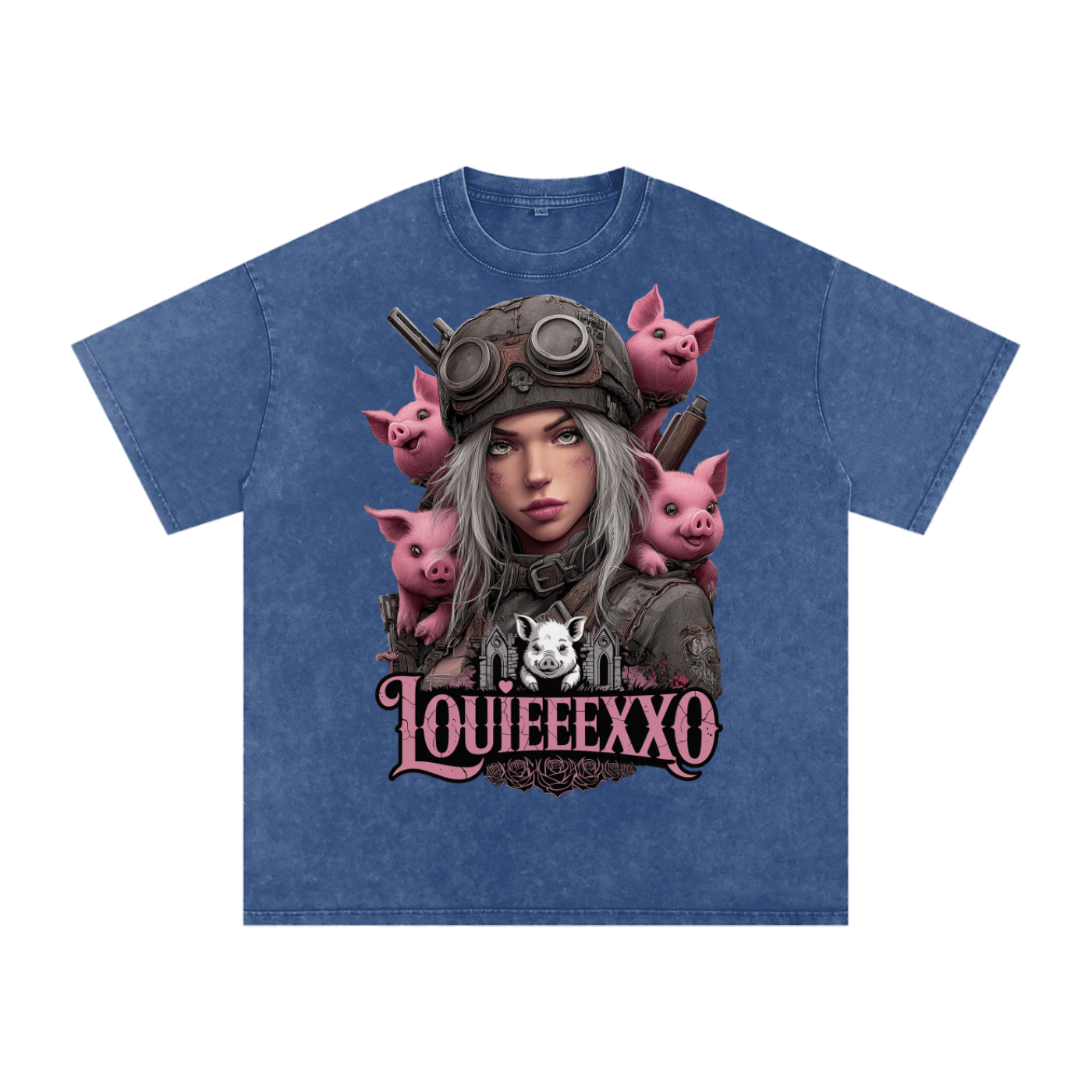 Louieeexxo Snow Washed Oversized Cotton T-Shirt