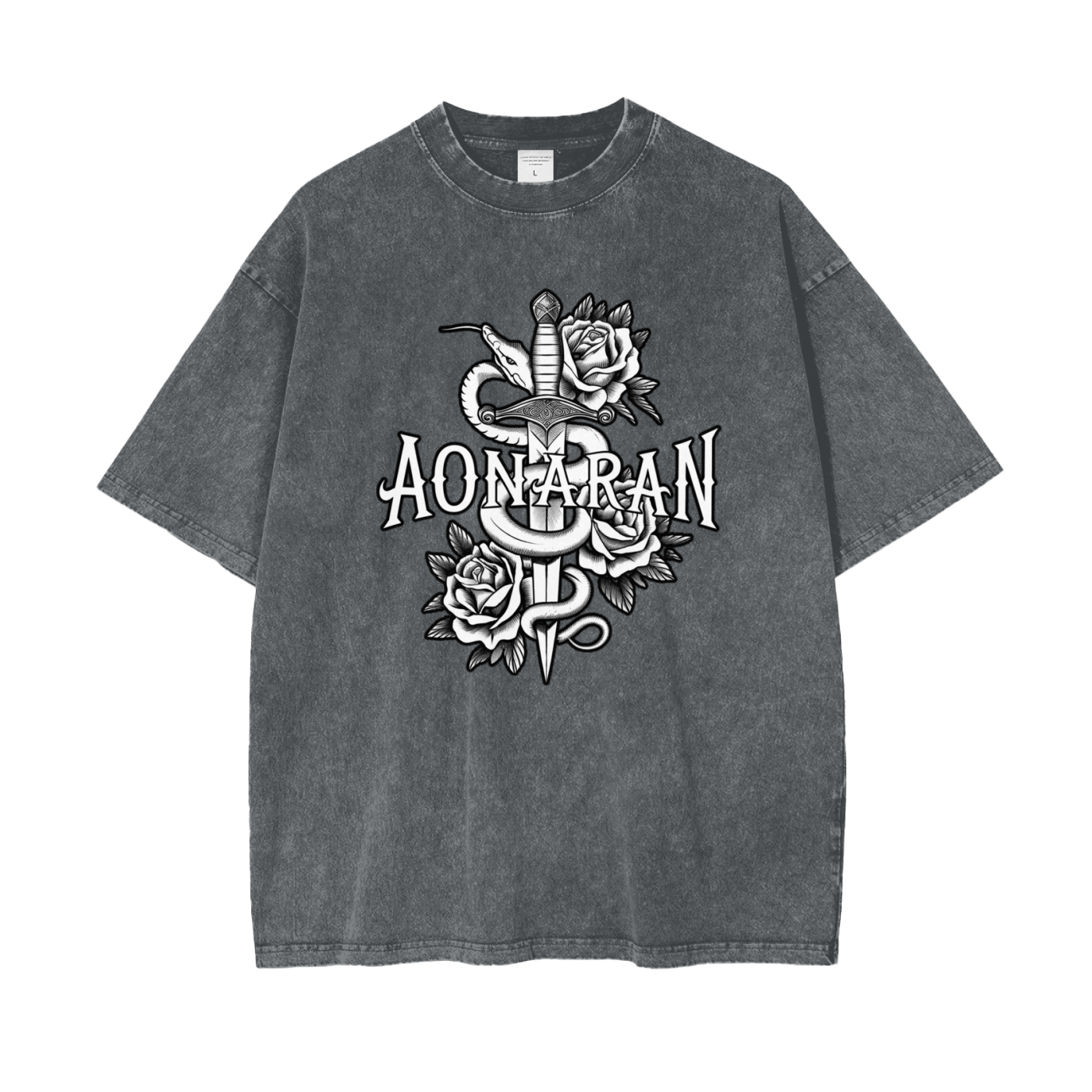 Aonaran Graphic Acid Wash Oversize T-Shirt