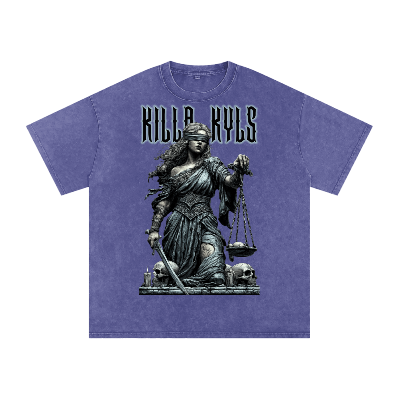 killakyls Snow Washed Oversized Cotton T-Shirt