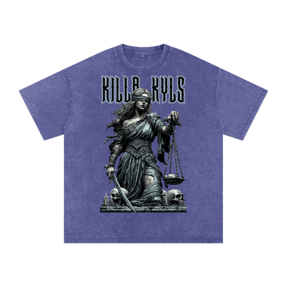 killakyls Snow Washed Oversized Cotton T-Shirt