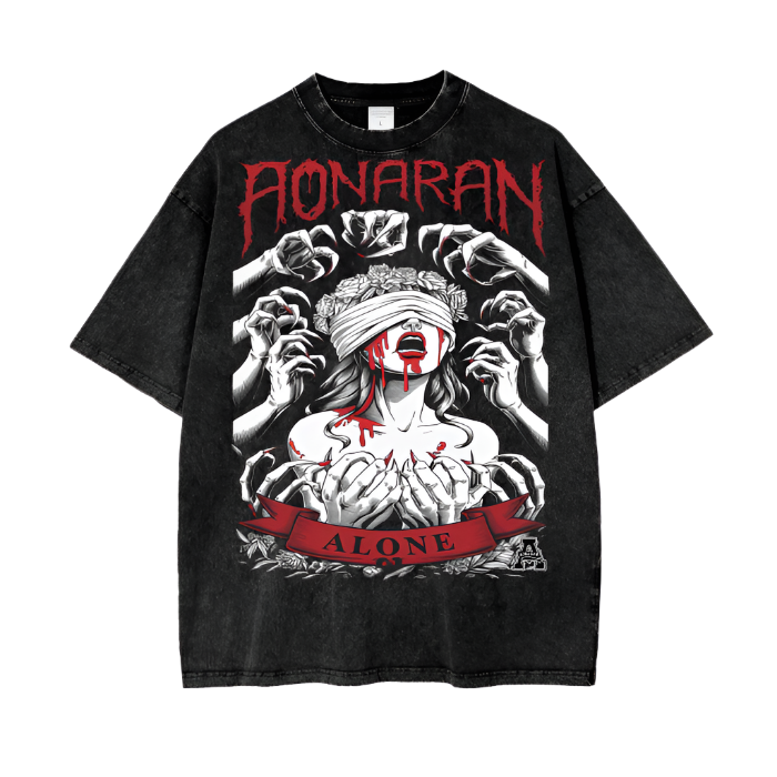 Aonaran Graphic Acid Wash Oversize T-Shirt