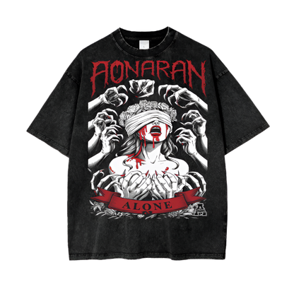 Aonaran Graphic Acid Wash Oversize T-Shirt