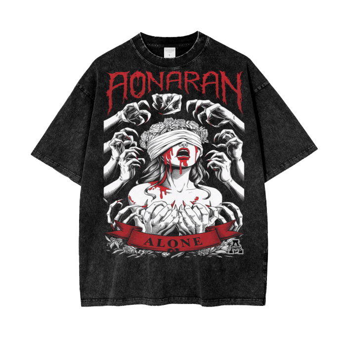 Aonaran Graphic Acid Wash Oversize T-Shirt