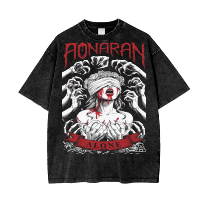 Aonaran Graphic Acid Wash Oversize T-Shirt