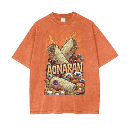 Aonaran Graphic Acid Wash Oversize T-Shirt