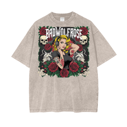 BadWolfRose Oversize Snow Washed T-Shirt