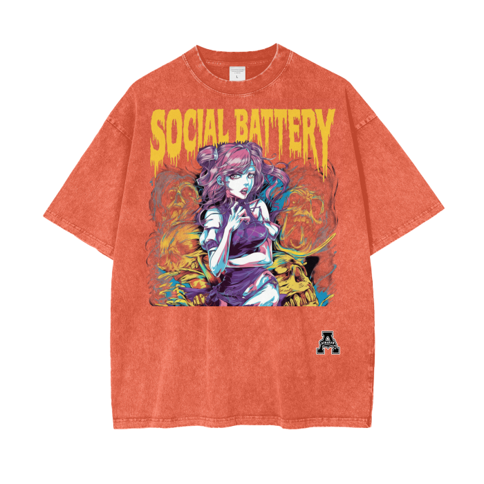 Aonaran Graphic Acid Wash Oversize T-Shirt