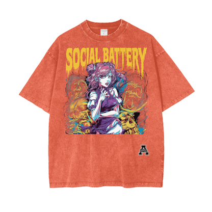 Aonaran Graphic Acid Wash Oversize T-Shirt