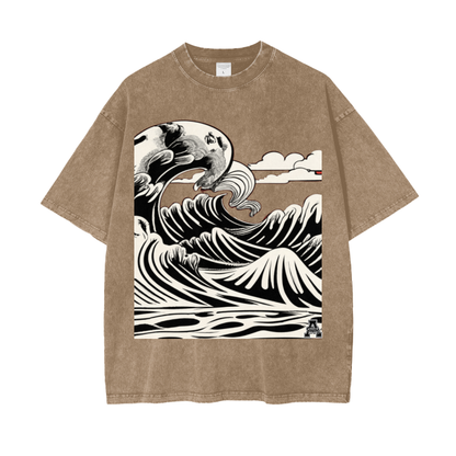 Aonaran Graphic Acid Wash Oversize T-Shirt