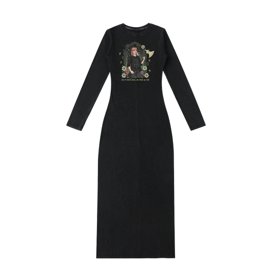 HeyBrontee Dyed Washed Slit Maxi Dress