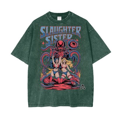 Aonaran Graphic Acid Wash Oversize T-Shirt