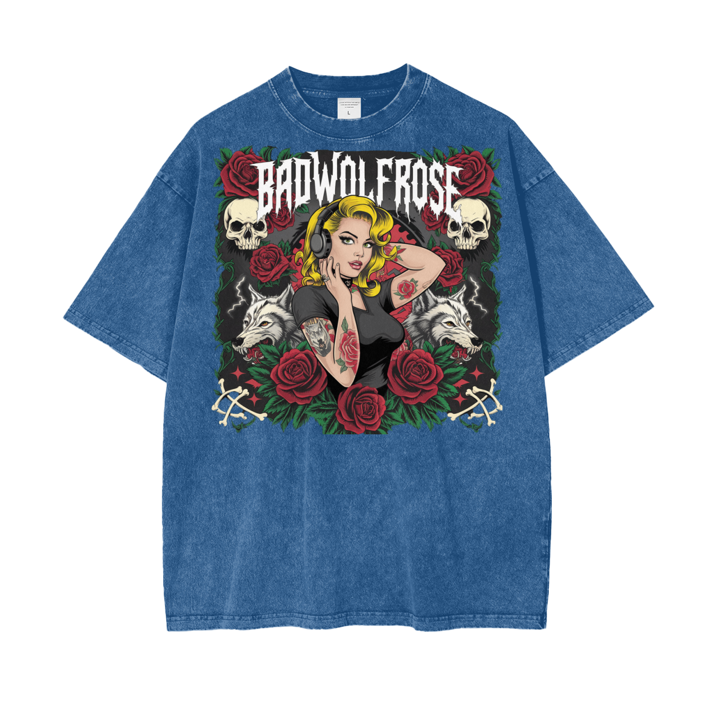 BadWolfRose Oversize Snow Washed T-Shirt