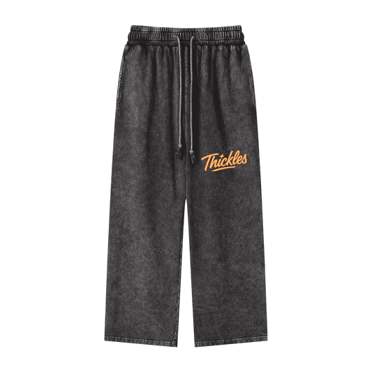 Thickles Acid Wash Straight Leg Pants