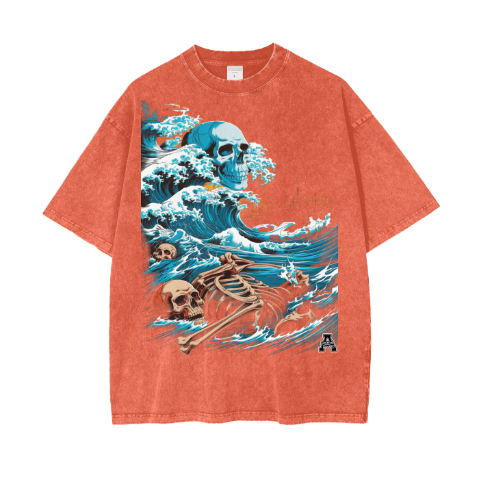 Aonaran Graphic Acid Wash Oversize T-Shirt