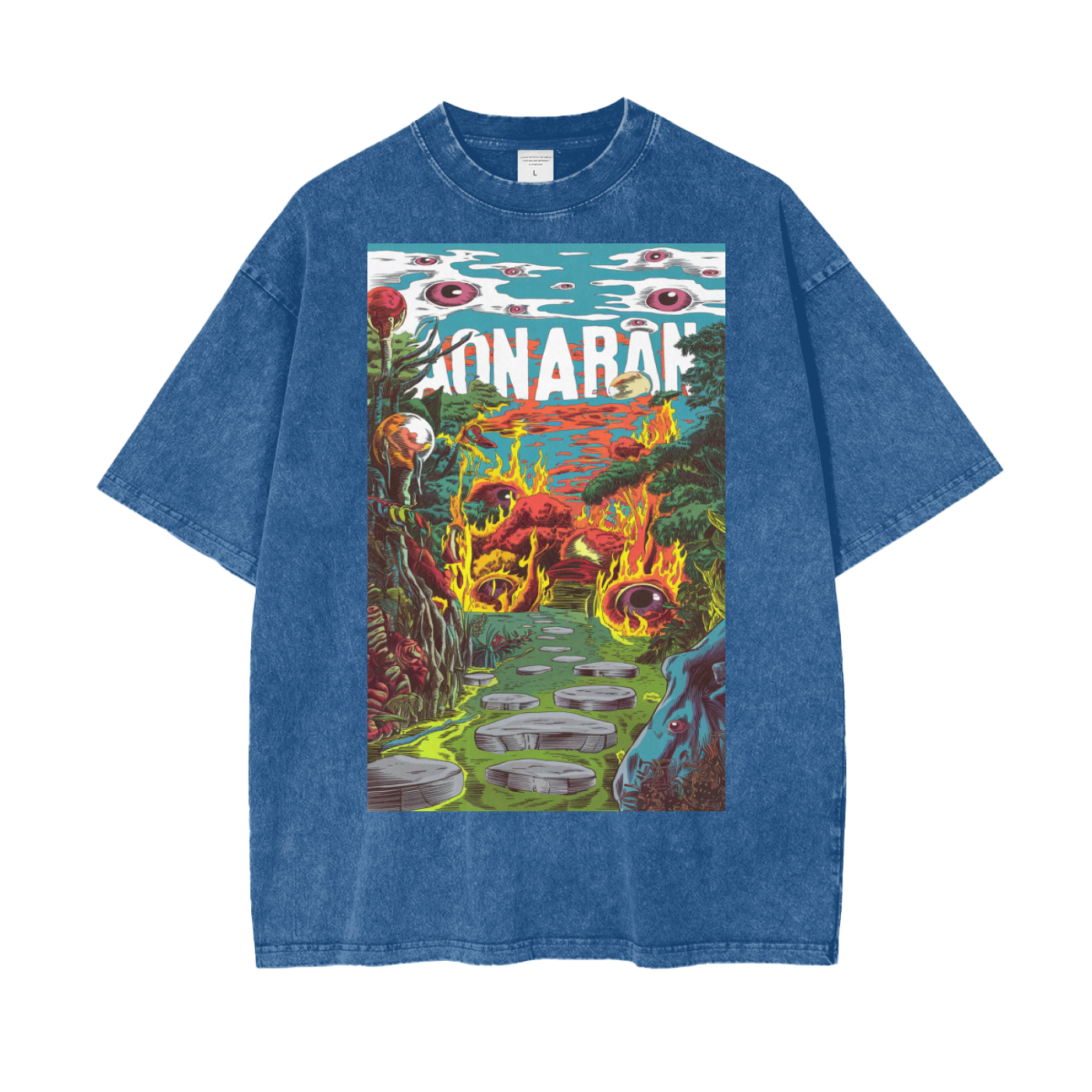 Aonaran Graphic Acid Wash Oversize T-Shirt