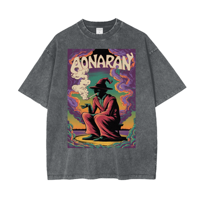 Aonaran Graphic Acid Wash Oversize T-Shirt