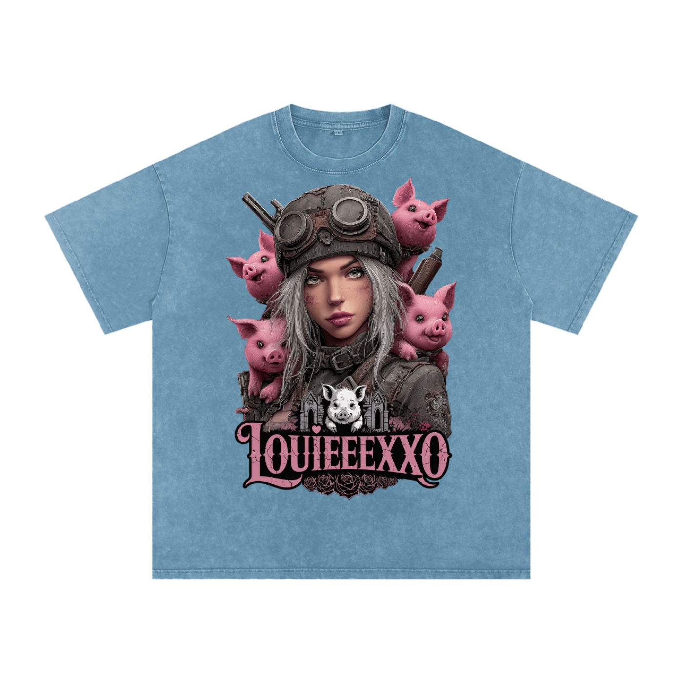 Louieeexxo Snow Washed Oversized Cotton T-Shirt