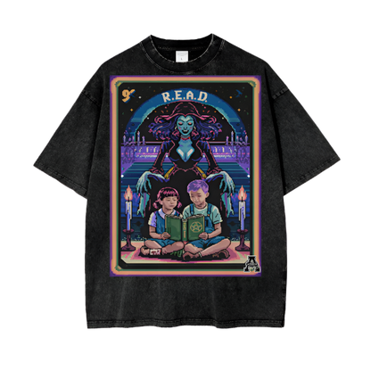 Aonaran Graphic Acid Wash Oversize T-Shirt