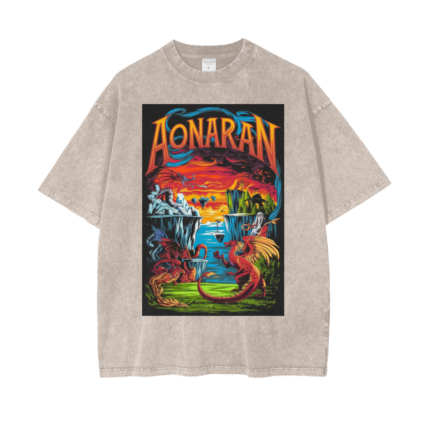 Aonaran Graphic Acid Wash Oversize T-Shirt
