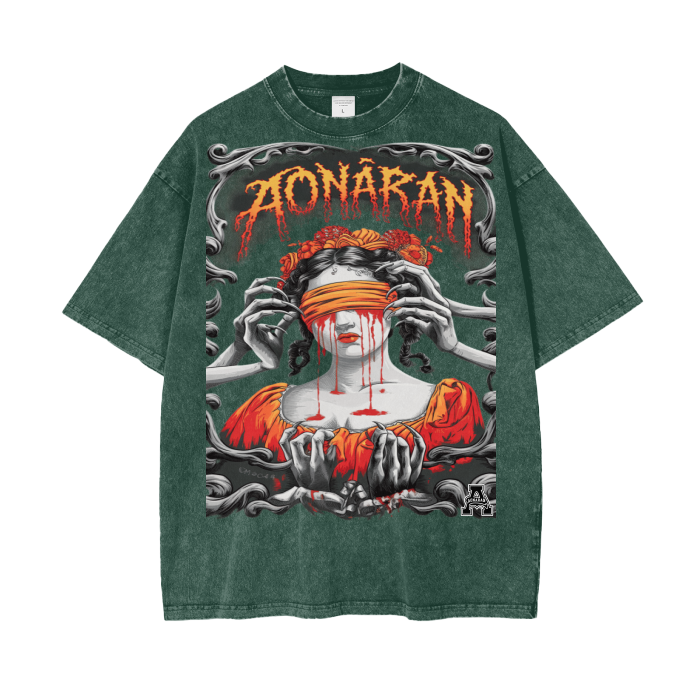 Aonaran Graphic Acid Wash Oversize T-Shirt