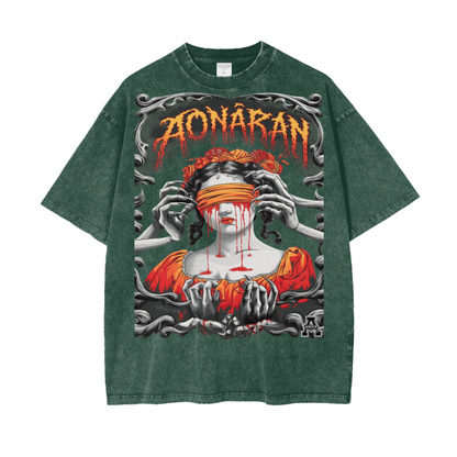 Aonaran Graphic Acid Wash Oversize T-Shirt