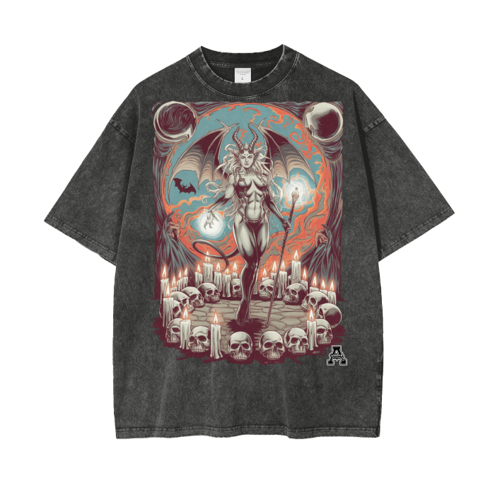 Aonaran Graphic Acid Wash Oversize T-Shirt