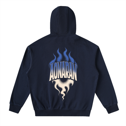Aonaran Varsity Drop-Shoulder Zip Up Hoodie
