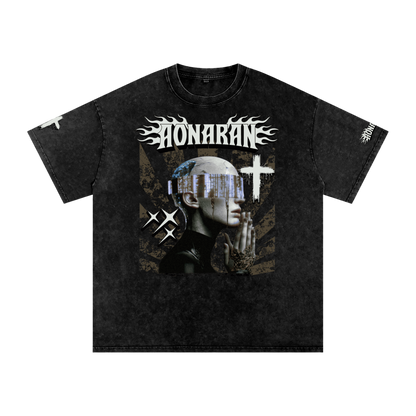 Smiling Tyrant Snow Washed Oversized Cotton T-Shirt