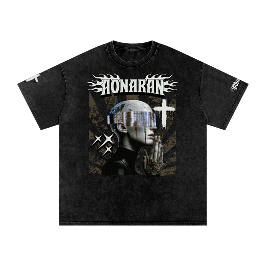 Smiling Tyrant Snow Washed Oversized Cotton T-Shirt