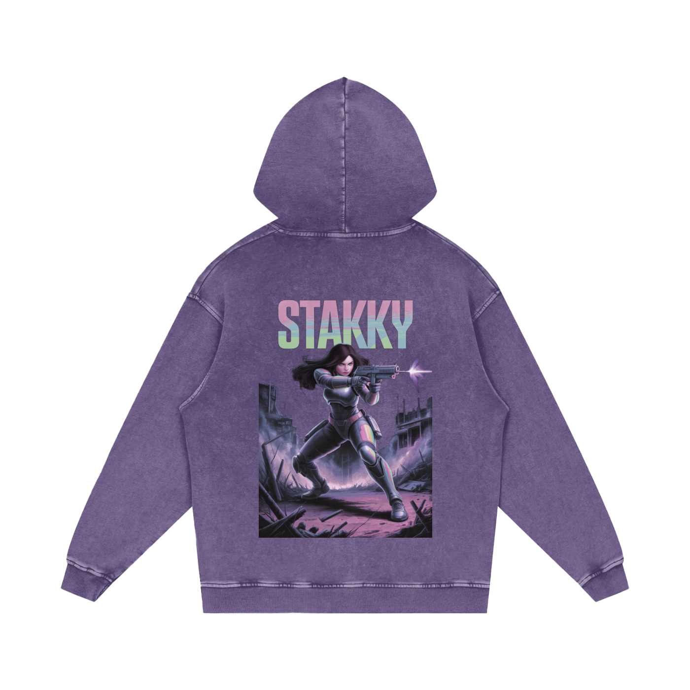 Stakky Season 2 Acid Wash Oversize Hoodie