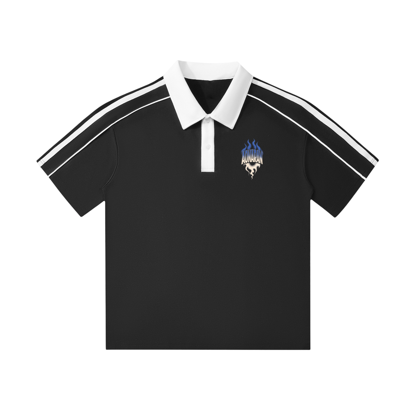 Aonaran Varsity Contrast Collar Short-Sleeve Polo Shirt