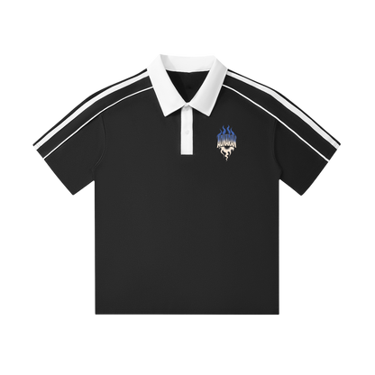 Aonaran Varsity Contrast Collar Short-Sleeve Polo Shirt