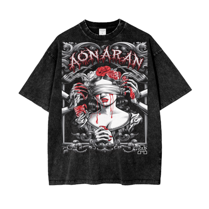 Aonaran Graphic Acid Wash Oversize T-Shirt
