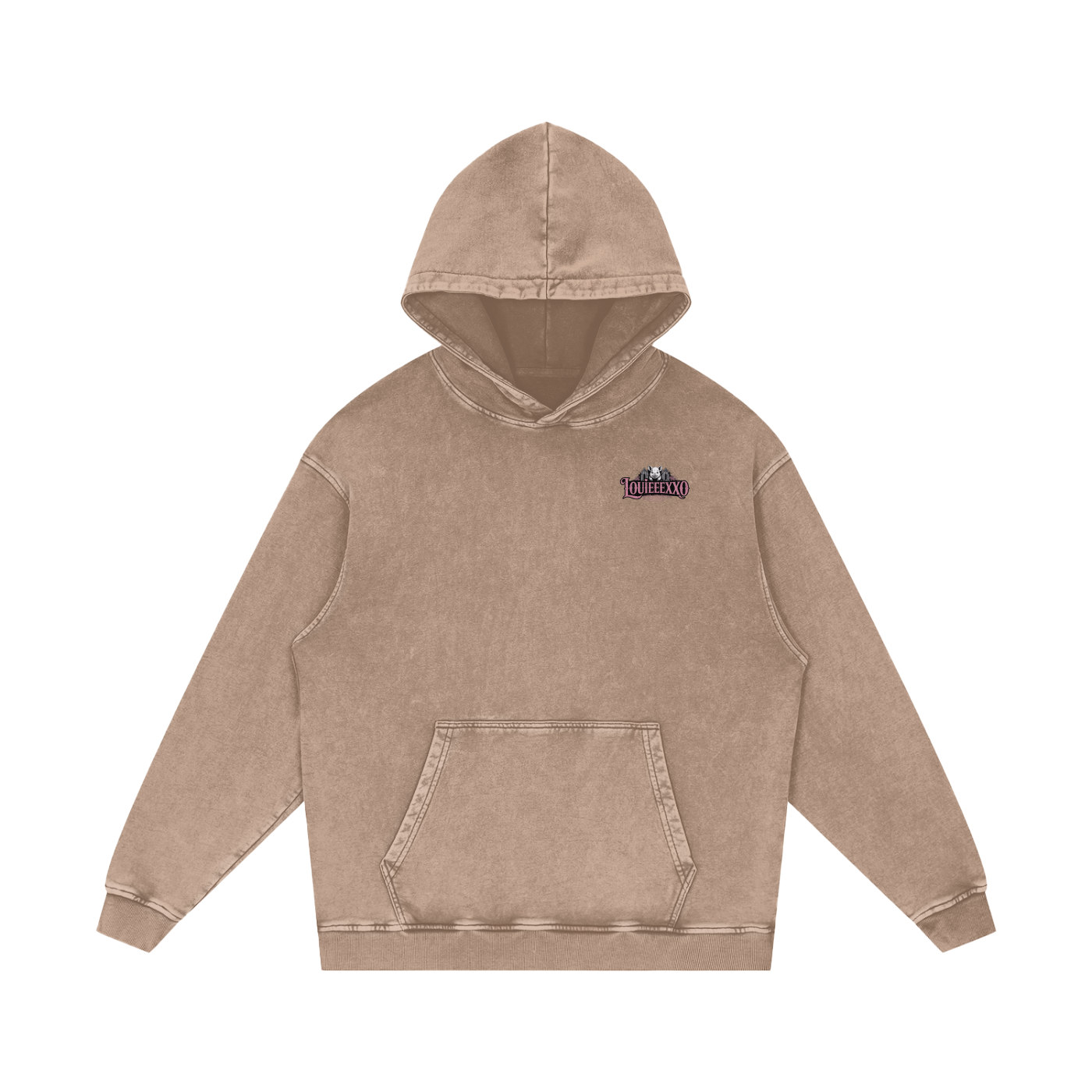 Louieeexxo Snow Washed Loose Cotton Hoodie