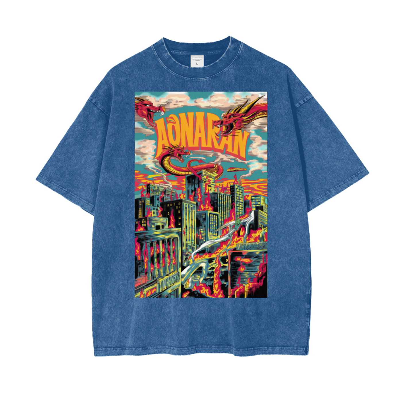 Aonaran Graphic Acid Wash Oversize T-Shirt