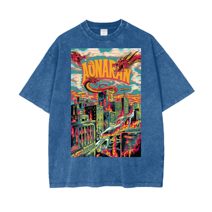 Aonaran Graphic Acid Wash Oversize T-Shirt