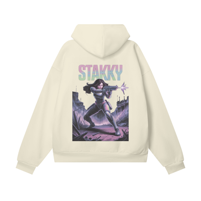 Stakky Season 2 Oversize Heavyweight Hidden Pocket Fleece Hoodie