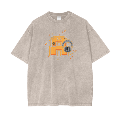 Aonaran Graphic Acid Wash Oversize T-Shirt