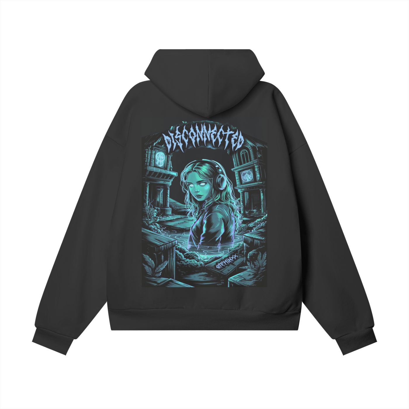 Disconnected Oversize Heavyweight Hidden Pocket Fleece Hoodie