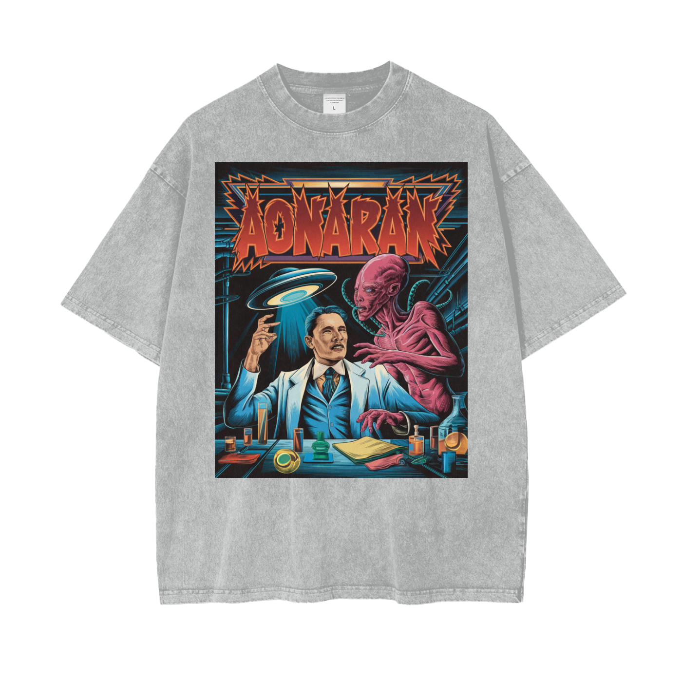 Aonaran Graphic Acid Wash Oversize T-Shirt