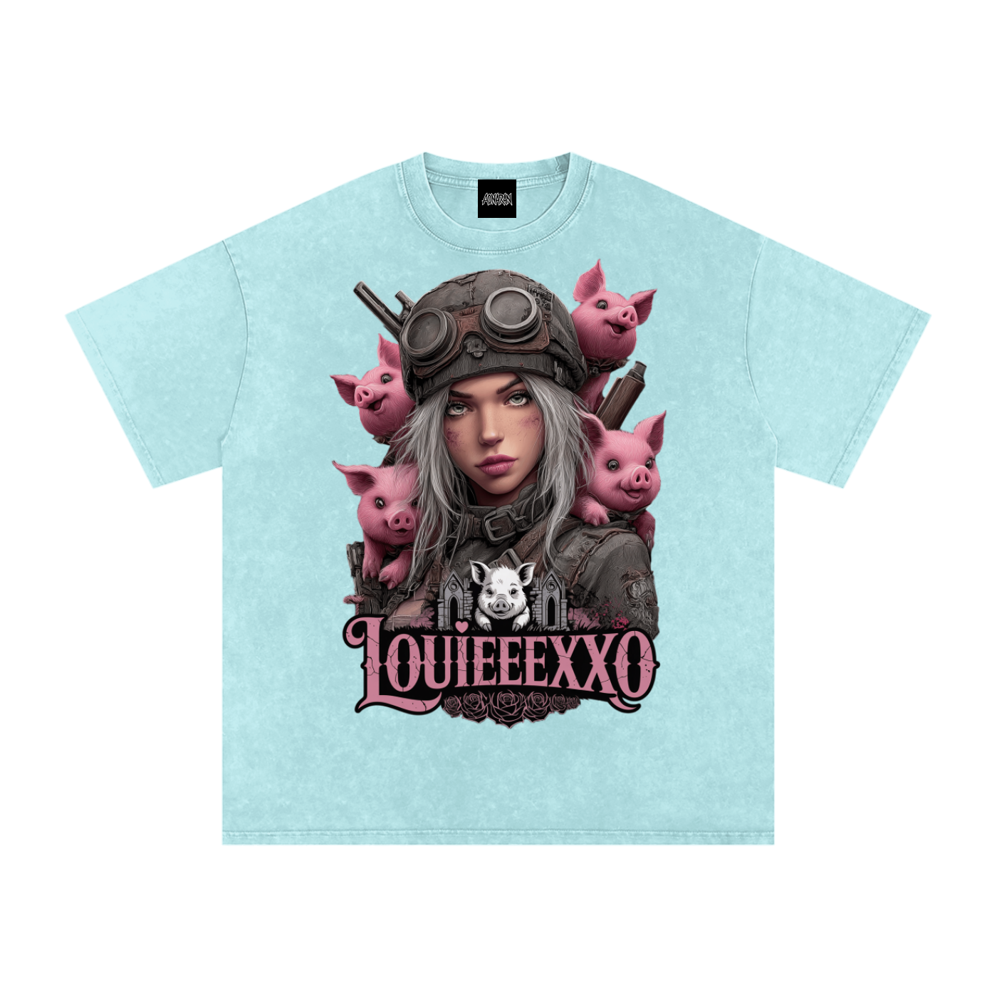 Louieeexxo Snow Washed Oversized Cotton T-Shirt