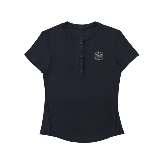 Aonaran Angelic Frost Modal Bodycon Henley Shirt