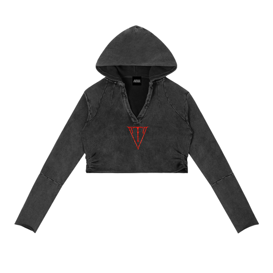 Aonaran NevaeH Vintage Washed Raw Edge Hoodie